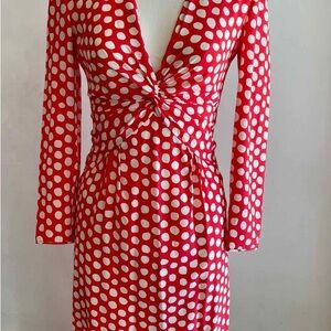 🇮🇹 Vintage Valentino Red and White Polka Dot Midi Dress